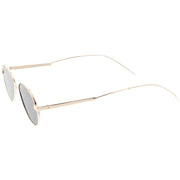 zeroUV Classic Retro Unisex Metal Oval Dapper Sunglasses C741 Sunglasses White Smoke Gold Smoke,Gunmetal Smoke,Black Green,Gold Pink Mirror,Black Silver Mirror