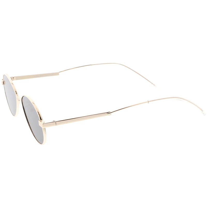 zeroUV Classic Retro Unisex Metal Oval Dapper Sunglasses C741 Sunglasses White Smoke Gold Smoke,Gunmetal Smoke,Black Green,Gold Pink Mirror,Black Silver Mirror