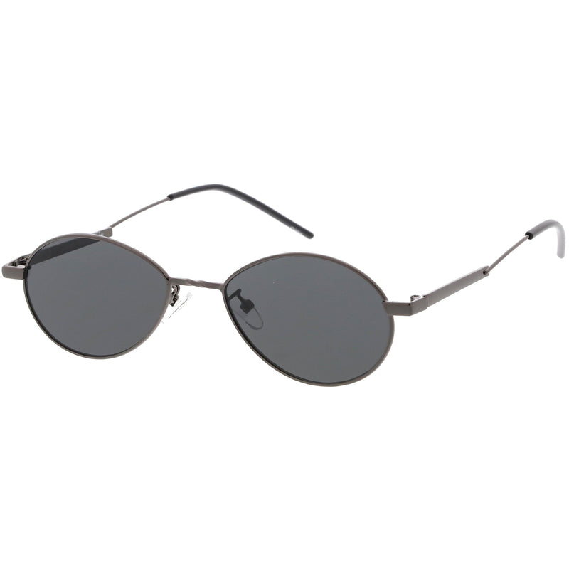 zeroUV Classic Retro Unisex Metal Oval Dapper Sunglasses C741 Sunglasses White Smoke Gold Smoke,Gunmetal Smoke,Black Green,Gold Pink Mirror,Black Silver Mirror