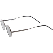 zeroUV Classic Retro Unisex Metal Oval Dapper Sunglasses C741 Sunglasses White Smoke Gold Smoke,Gunmetal Smoke,Black Green,Gold Pink Mirror,Black Silver Mirror