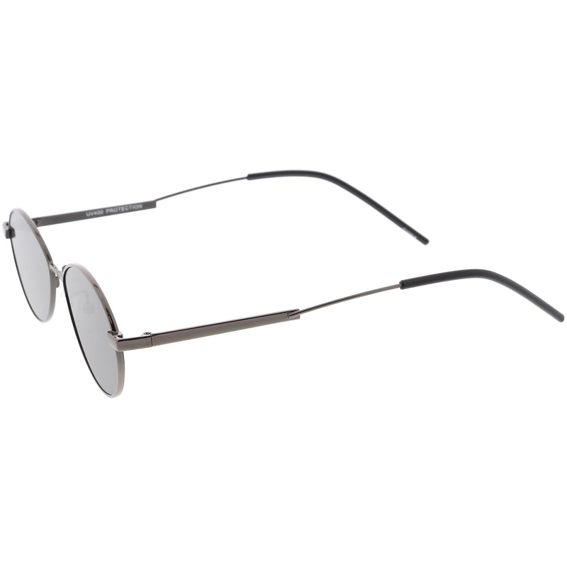 zeroUV Classic Retro Unisex Metal Oval Dapper Sunglasses C741 Sunglasses White Smoke Gold Smoke,Gunmetal Smoke,Black Green,Gold Pink Mirror,Black Silver Mirror