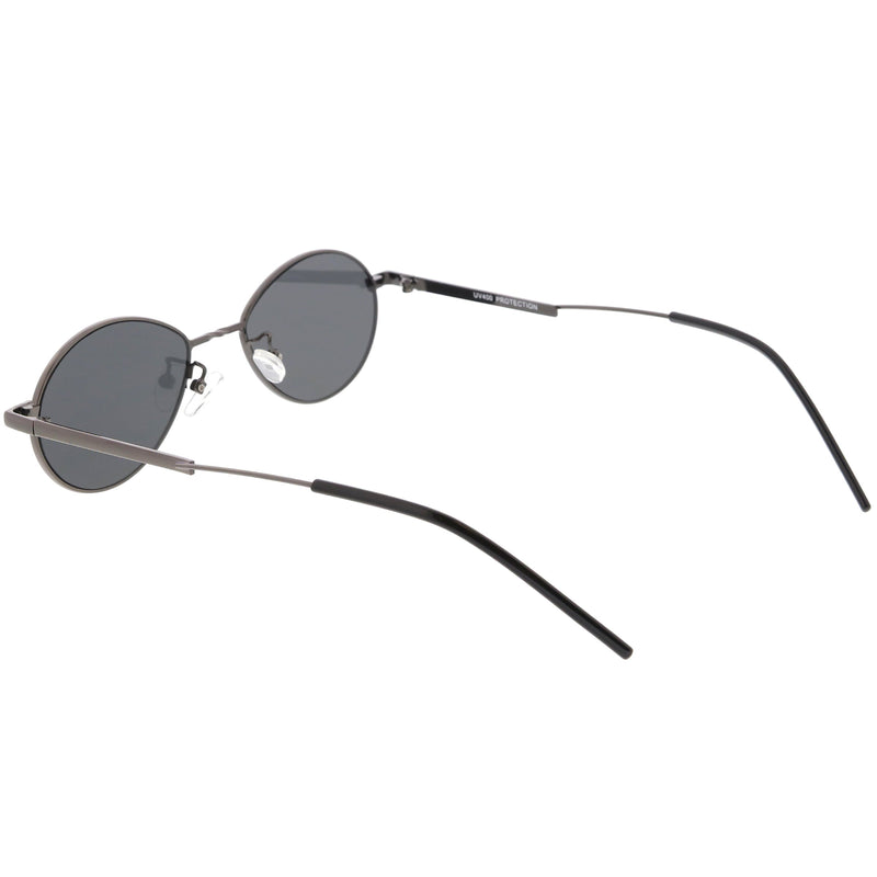 zeroUV Classic Retro Unisex Metal Oval Dapper Sunglasses C741 Sunglasses White Smoke Gold Smoke,Gunmetal Smoke,Black Green,Gold Pink Mirror,Black Silver Mirror