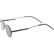 zeroUV Classic Retro Unisex Metal Oval Dapper Sunglasses C741 Sunglasses White Smoke Gold Smoke,Gunmetal Smoke,Black Green,Gold Pink Mirror,Black Silver Mirror