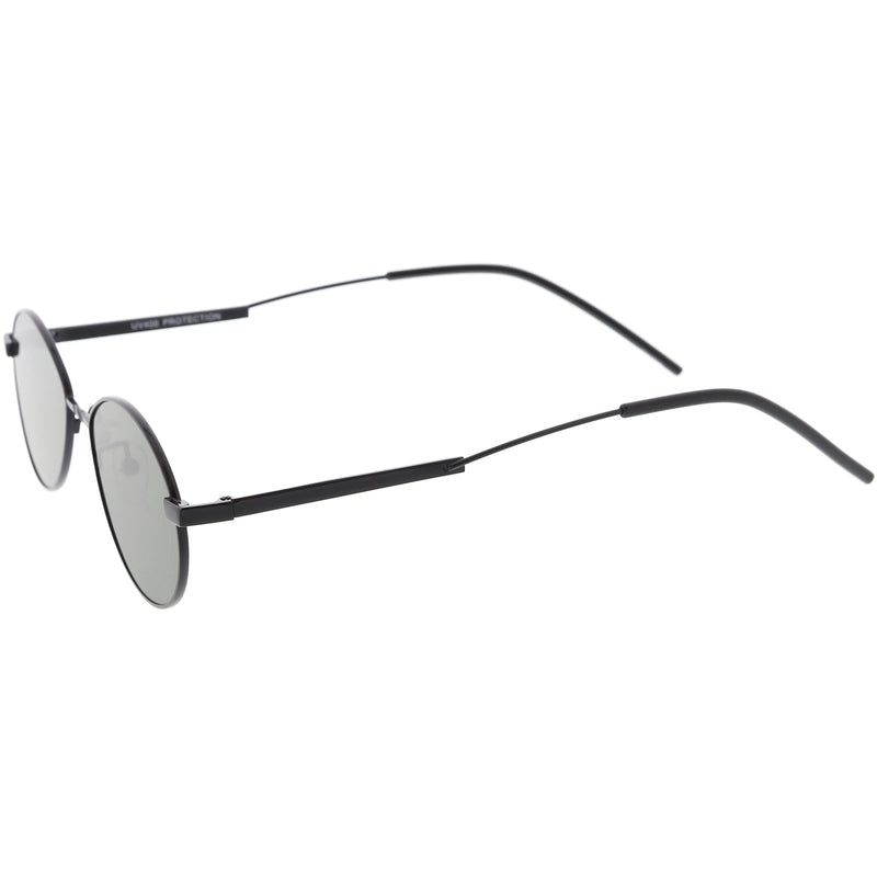 zeroUV Classic Retro Unisex Metal Oval Dapper Sunglasses C741 Sunglasses White Smoke Gold Smoke,Gunmetal Smoke,Black Green,Gold Pink Mirror,Black Silver Mirror