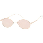 zeroUV Classic Retro Unisex Metal Oval Dapper Sunglasses C741 Sunglasses White Smoke Gold Smoke,Gunmetal Smoke,Black Green,Gold Pink Mirror,Black Silver Mirror