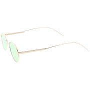 zeroUV Classic Retro Unisex Metal Oval Dapper Sunglasses C741 Sunglasses White Smoke Gold Smoke,Gunmetal Smoke,Black Green,Gold Pink Mirror,Black Silver Mirror