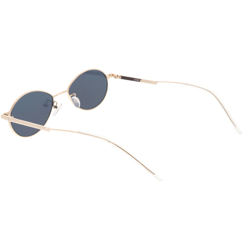 zeroUV Classic Retro Unisex Metal Oval Dapper Sunglasses C741 Sunglasses White Smoke Gold Smoke,Gunmetal Smoke,Black Green,Gold Pink Mirror,Black Silver Mirror