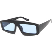 zeroUV Retro Modern Rectangle Flat Lens Color Tinted Sunglasses C747 Sunglasses White Smoke Black Blue,Black Orange,Black Yellow,Red Red,Pink Pink