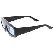 zeroUV Retro Modern Rectangle Flat Lens Color Tinted Sunglasses C747 Sunglasses White Smoke Black Blue,Black Orange,Black Yellow,Red Red,Pink Pink