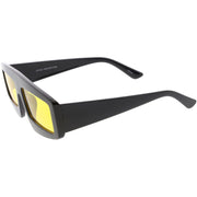 zeroUV Retro Modern Rectangle Flat Lens Color Tinted Sunglasses C747 Sunglasses White Smoke Black Blue,Black Orange,Black Yellow,Red Red,Pink Pink