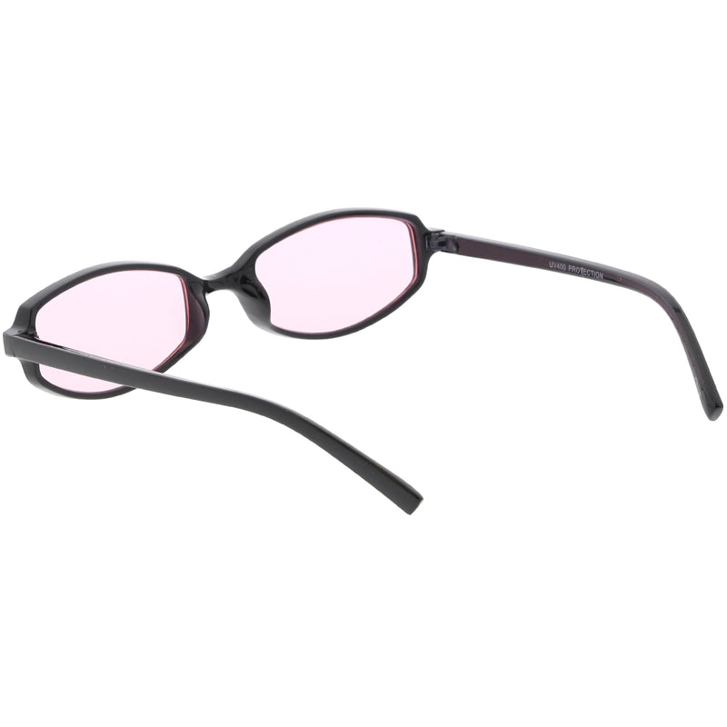 zeroUV Retro Small Rectangle Color Toned Lens Sunglasses C751 Sunglasses White Smoke Black Orange,Black Red,Black Yellow,Black Blue,Black Pink