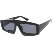 zeroUV Futuristic Retro Rectangle Block Flat Lens Sunglasses C752 Sunglasses White Smoke Black Smoke,White Smoke,Clear Smoke,Red Smoke