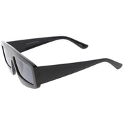 zeroUV Futuristic Retro Rectangle Block Flat Lens Sunglasses C752 Sunglasses White Smoke Black Smoke,White Smoke,Clear Smoke,Red Smoke