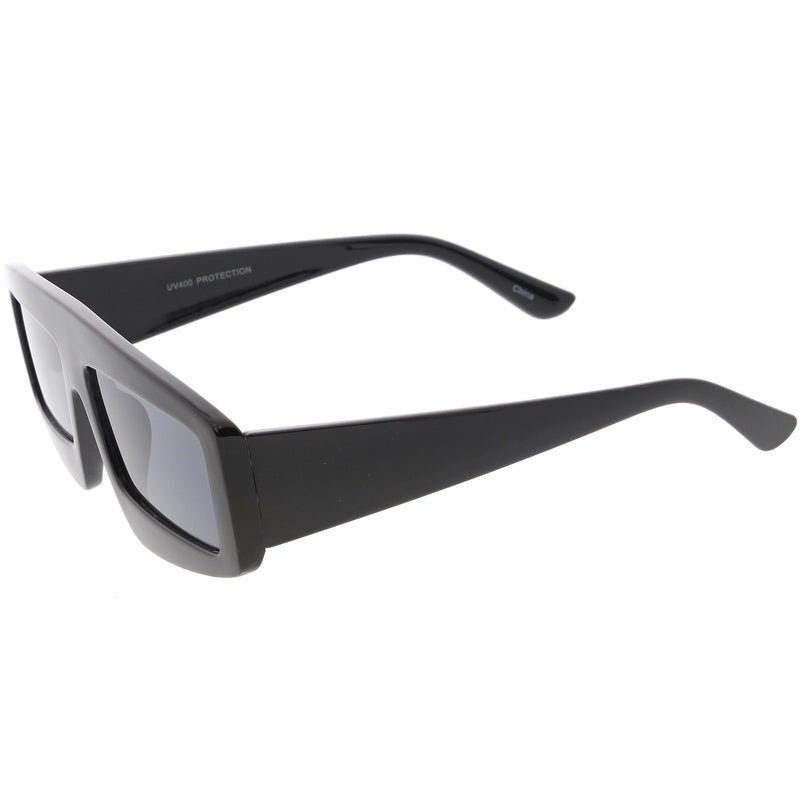zeroUV Futuristic Retro Rectangle Block Flat Lens Sunglasses C752 Sunglasses White Smoke Black Smoke,White Smoke,Clear Smoke,Red Smoke