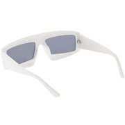 zeroUV Futuristic Retro Rectangle Block Flat Lens Sunglasses C752 Sunglasses White Smoke Black Smoke,White Smoke,Clear Smoke,Red Smoke
