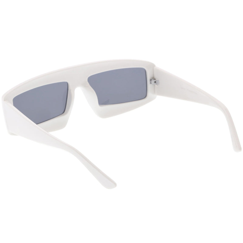 zeroUV Futuristic Retro Rectangle Block Flat Lens Sunglasses C752 Sunglasses White Smoke Black Smoke,White Smoke,Clear Smoke,Red Smoke
