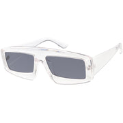 zeroUV Futuristic Retro Rectangle Block Flat Lens Sunglasses C752 Sunglasses White Smoke Black Smoke,White Smoke,Clear Smoke,Red Smoke