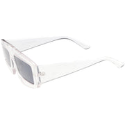 zeroUV Futuristic Retro Rectangle Block Flat Lens Sunglasses C752 Sunglasses White Smoke Black Smoke,White Smoke,Clear Smoke,Red Smoke