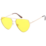 zeroUV Retro Oversize Color Tone Flat Top Aviator Sunglasses C755 Sunglasses White Smoke Gold Yellow,Gold Pink,Silver Blue,Gunmetal Orange,Black Red