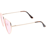 zeroUV Retro Oversize Color Tone Flat Top Aviator Sunglasses C755 Sunglasses White Smoke Gold Yellow,Gold Pink,Silver Blue,Gunmetal Orange,Black Red