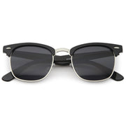 zeroUV Classic Square Neutral Colored Lenses Horn Rimmed Sunglasses C771 Sunglasses Dark Slate Gray Black Silver / Smoke