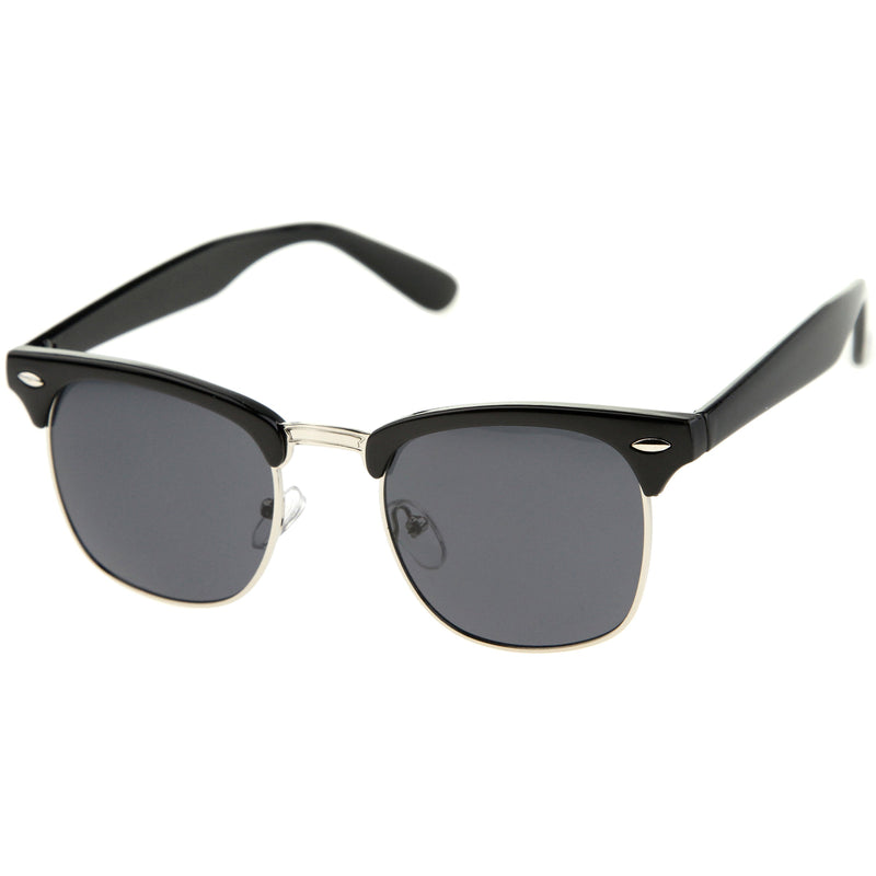 zeroUV Classic Square Neutral Colored Lenses Horn Rimmed Sunglasses C771 Sunglasses White Smoke Black Silver / Smoke,Black Gold / Smoke,Tortoise Gold / Smoke,Tortoise Gold / Amber,Black Gold / Lavender,Matte Black Gold / Green,Shiny Black Gold / Green,Tortoise Gold / Green,Black Black / Brown