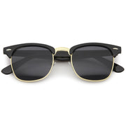 zeroUV Classic Square Neutral Colored Lenses Horn Rimmed Sunglasses C771 Sunglasses White Smoke Black Gold / Smoke