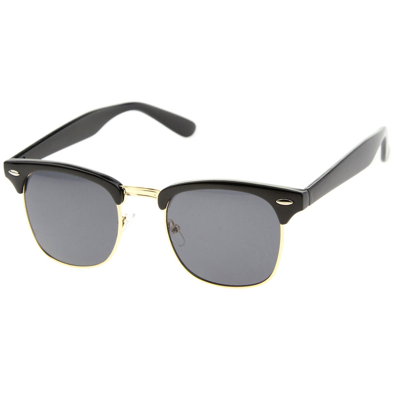 zeroUV Classic Square Neutral Colored Lenses Horn Rimmed Sunglasses C771 Sunglasses White Smoke Black Silver / Smoke,Black Gold / Smoke,Tortoise Gold / Smoke,Tortoise Gold / Amber,Black Gold / Lavender,Matte Black Gold / Green,Shiny Black Gold / Green,Tortoise Gold / Green,Black Black / Brown