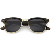 zeroUV Classic Square Neutral Colored Lenses Horn Rimmed Sunglasses C771 Sunglasses White Smoke Tortoise Gold / Smoke