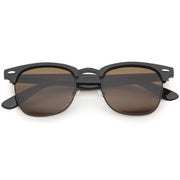 zeroUV Classic Square Neutral Colored Lenses Horn Rimmed Sunglasses C771 Sunglasses White Smoke Black Black / Brown