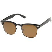 zeroUV Classic Square Neutral Colored Lenses Horn Rimmed Sunglasses C771 Sunglasses White Smoke Black Silver / Smoke,Black Gold / Smoke,Tortoise Gold / Smoke,Tortoise Gold / Amber,Black Gold / Lavender,Matte Black Gold / Green,Shiny Black Gold / Green,Tortoise Gold / Green,Black Black / Brown