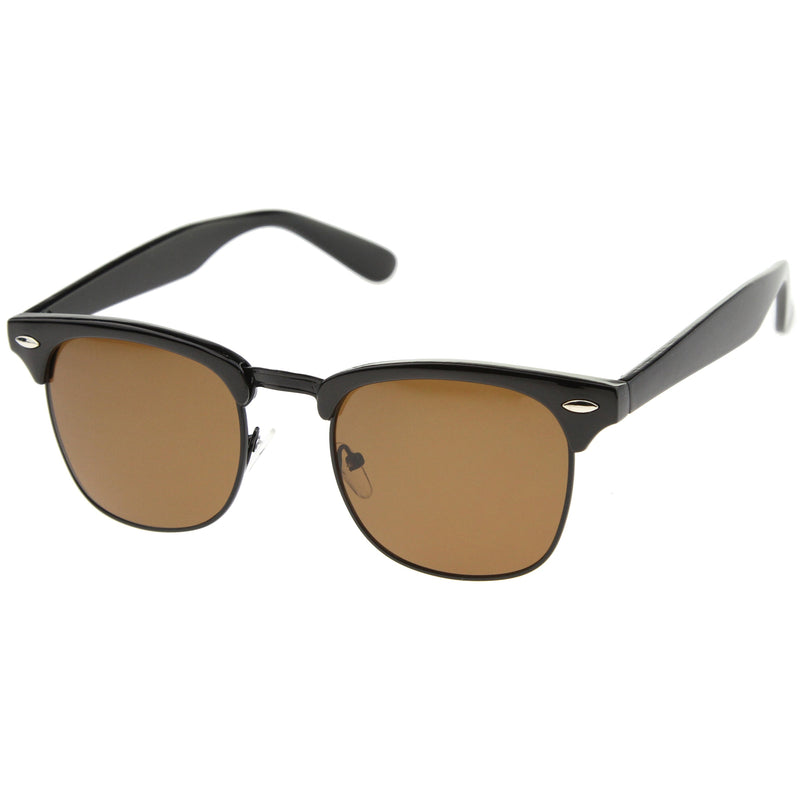 zeroUV Classic Square Neutral Colored Lenses Horn Rimmed Sunglasses C771 Sunglasses White Smoke Black Silver / Smoke,Black Gold / Smoke,Tortoise Gold / Smoke,Tortoise Gold / Amber,Black Gold / Lavender,Matte Black Gold / Green,Shiny Black Gold / Green,Tortoise Gold / Green,Black Black / Brown