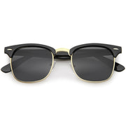 zeroUV Polarized Horn Rimmed Semi Rimless Sunglasses Square Lens C773 Sunglasses Dark Slate Gray Black Gold / Smoke Polarized