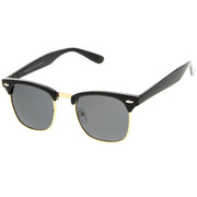 zeroUV Polarized Horn Rimmed Semi Rimless Sunglasses Square Lens C773 Sunglasses White Smoke Black Gold / Smoke Polarized,Black Silver / Smoke Polarized,Tortoise Gold / Brown Polarized,Matte Black Silver / Yellow Polarized,Shiny Black Silver / Yellow Polarized