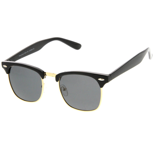 zeroUV Polarized Horn Rimmed Semi Rimless Sunglasses Square Lens C773 Sunglasses White Smoke Black Gold / Smoke Polarized,Black Silver / Smoke Polarized,Tortoise Gold / Brown Polarized,Matte Black Silver / Yellow Polarized,Shiny Black Silver / Yellow Polarized