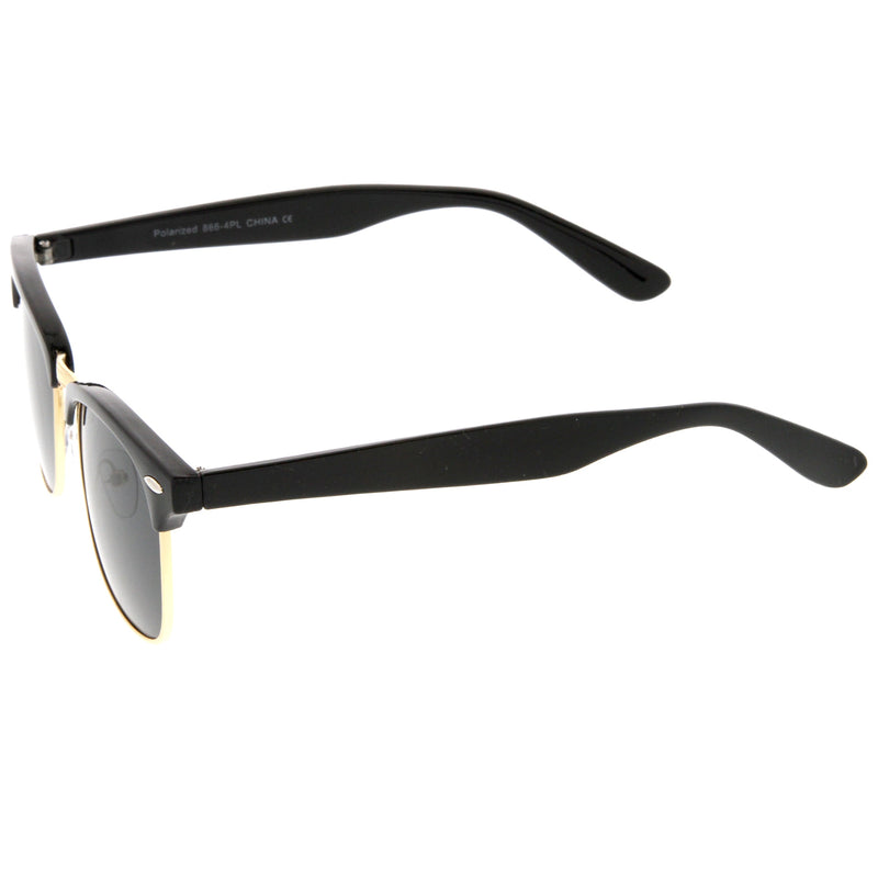 zeroUV Polarized Horn Rimmed Semi Rimless Sunglasses Square Lens C773 Sunglasses White Smoke Black Gold / Smoke Polarized,Black Silver / Smoke Polarized,Tortoise Gold / Brown Polarized,Matte Black Silver / Yellow Polarized,Shiny Black Silver / Yellow Polarized