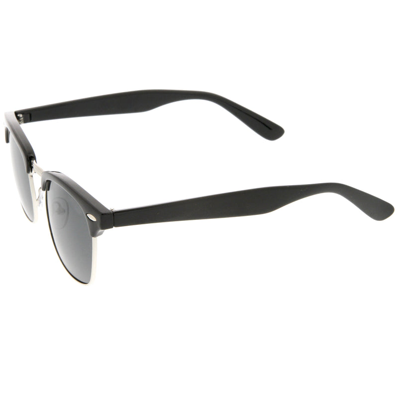 zeroUV Polarized Horn Rimmed Semi Rimless Sunglasses Square Lens C773 Sunglasses White Smoke Black Gold / Smoke Polarized,Black Silver / Smoke Polarized,Tortoise Gold / Brown Polarized,Matte Black Silver / Yellow Polarized,Shiny Black Silver / Yellow Polarized