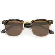 zeroUV Polarized Horn Rimmed Semi Rimless Sunglasses Square Lens C773 Sunglasses Dim Gray Tortoise Gold / Brown Polarized