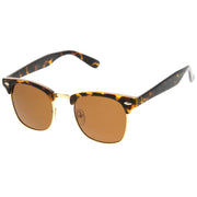 zeroUV Polarized Horn Rimmed Semi Rimless Sunglasses Square Lens C773 Sunglasses White Smoke Black Gold / Smoke Polarized,Black Silver / Smoke Polarized,Tortoise Gold / Brown Polarized,Matte Black Silver / Yellow Polarized,Shiny Black Silver / Yellow Polarized