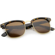 zeroUV Polarized Horn Rimmed Semi Rimless Sunglasses Square Lens C773 Sunglasses White Smoke Black Gold / Smoke Polarized,Black Silver / Smoke Polarized,Tortoise Gold / Brown Polarized,Matte Black Silver / Yellow Polarized,Shiny Black Silver / Yellow Polarized