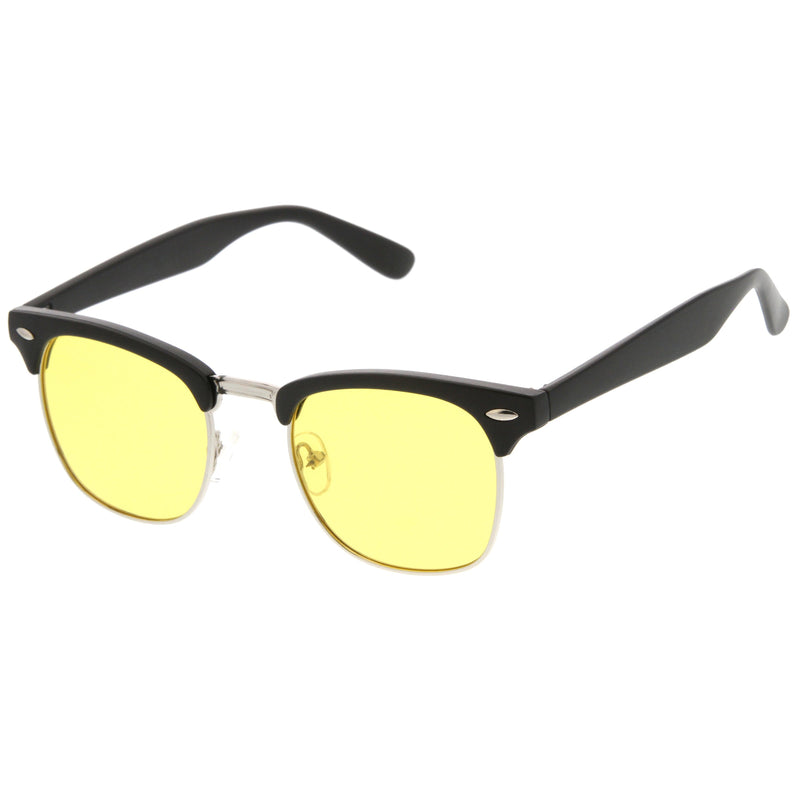 zeroUV Polarized Horn Rimmed Semi Rimless Sunglasses Square Lens C773 Sunglasses White Smoke Black Gold / Smoke Polarized,Black Silver / Smoke Polarized,Tortoise Gold / Brown Polarized,Matte Black Silver / Yellow Polarized,Shiny Black Silver / Yellow Polarized