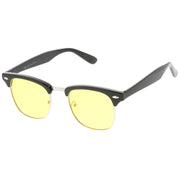 zeroUV Polarized Horn Rimmed Semi Rimless Sunglasses Square Lens C773 Sunglasses White Smoke Black Gold / Smoke Polarized,Black Silver / Smoke Polarized,Tortoise Gold / Brown Polarized,Matte Black Silver / Yellow Polarized,Shiny Black Silver / Yellow Polarized