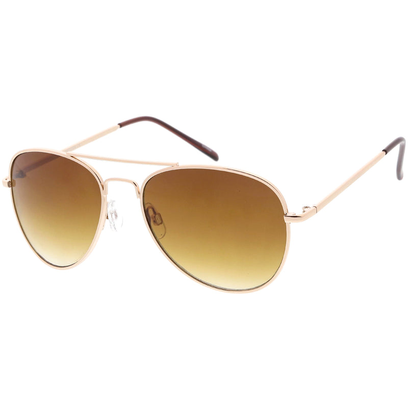 zeroUV Small Classic Metal Gradient lens Aviator Sunglasses C782 Sunglasses White Smoke Gold / Amber,Gunmetal / Lavender,Silver / Lavender