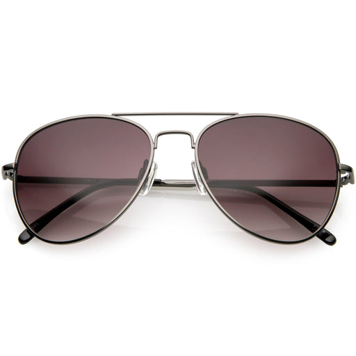 zeroUV Small Classic Metal Gradient lens Aviator Sunglasses C782 Sunglasses White Smoke Gunmetal / Lavender
