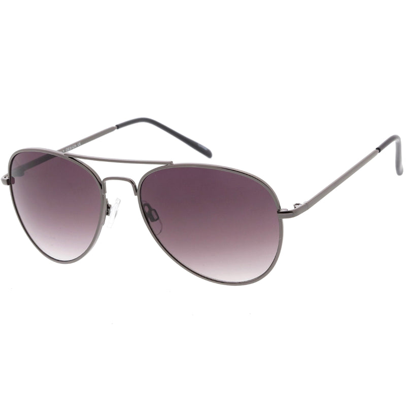 zeroUV Small Classic Metal Gradient lens Aviator Sunglasses C782 Sunglasses White Smoke Gold / Amber,Gunmetal / Lavender,Silver / Lavender