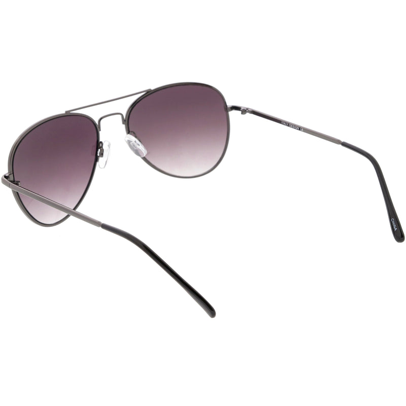 zeroUV Small Classic Metal Gradient lens Aviator Sunglasses C782 Sunglasses White Smoke Gold / Amber,Gunmetal / Lavender,Silver / Lavender