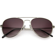 zeroUV Small Classic Metal Gradient lens Aviator Sunglasses C782 Sunglasses White Smoke Silver / Lavender