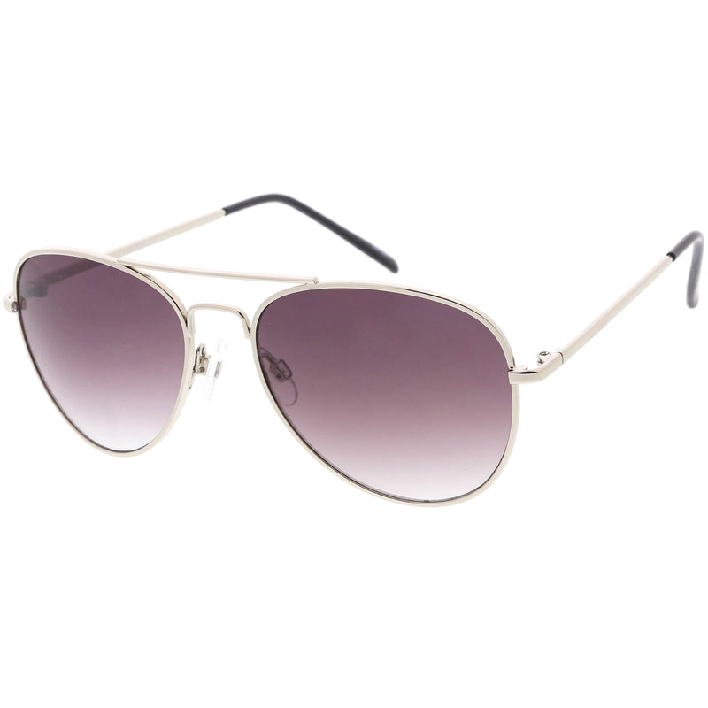 zeroUV Small Classic Metal Gradient lens Aviator Sunglasses C782 Sunglasses White Smoke Gold / Amber,Gunmetal / Lavender,Silver / Lavender