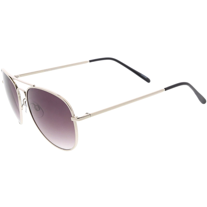 zeroUV Small Classic Metal Gradient lens Aviator Sunglasses C782 Sunglasses White Smoke Gold / Amber,Gunmetal / Lavender,Silver / Lavender