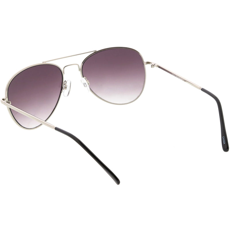 zeroUV Small Classic Metal Gradient lens Aviator Sunglasses C782 Sunglasses White Smoke Gold / Amber,Gunmetal / Lavender,Silver / Lavender